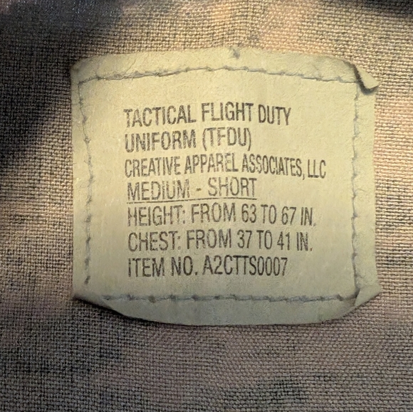 U.S. Air Force Tactical Flight Duty Shirt/Jacket Size Medium - Picture 15 of 16